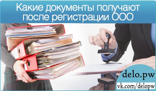 какие документы получают после регистрации ооо